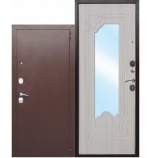 Входная дверь с зеркалом Ампир Белый ясень (ПОД ЗАКАЗ)