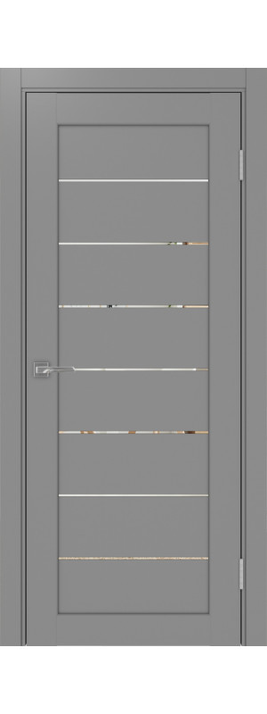 Межкомнатная дверь Парма_408.12.40  Серый Зеркало 400x2000 мм