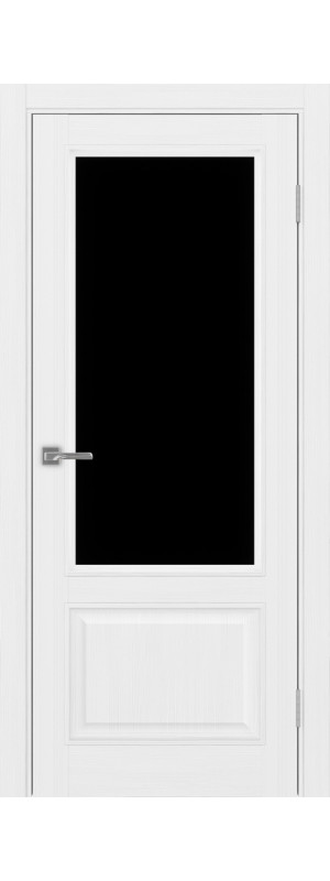 Межкомнатная дверь Тоскана_640.21 багет.70  Белый лёд LACчерный 700x2000 мм