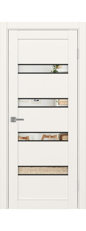 Межкомнатная дверь Турин 505AПCSB.12.40  Бежевый Зеркало 400x2000 мм