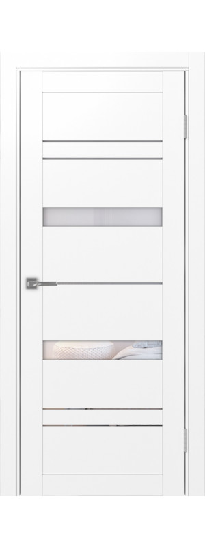 Межкомнатная дверь Турин 562.12.40  Белый снежный Прозрачное 400x2000 мм