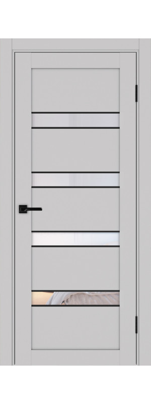 Межкомнатная дверь Турин 505AПC молдинг SB.12.40  Пепельный Прозрачное 400x2000 мм