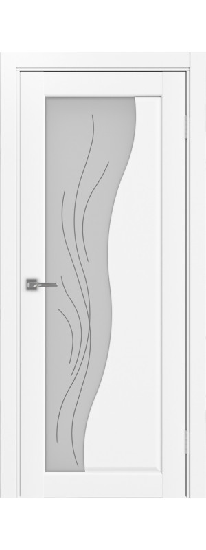 Межкомнатная дверь Сицилия 720.21.70  Белый снежный Стекло Линии 700x2000 мм