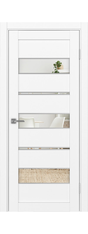 Межкомнатная дверь - Турин_526АППmaxSC.122 ЭКО-шпон Белый снежный. Размер: 40*200