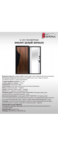Геометрия Эмалит белый МДФ/ЗЕРКАЛО