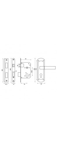 Корпус замка Punto (Пунто) с ручкой LOCKSET25.ORION.5558-1 (KIT P25 5558 ORION) SN/CP мат.никель/хром Корпус замка Punto (Пунто) с ручкой LOCKSET25.ORION.5558-1 (KIT P25 5558 ORION) SN/CP мат.никель/хром