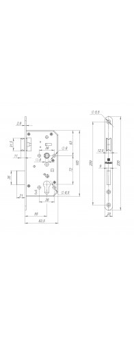 Замок Fuaro (Фуаро) врезной DD.INOX/C-55.72 Замок Fuaro (Фуаро) врезной DD.INOX/C-55.72