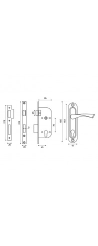 Замок Punto (Пунто) цилиндровый в комплекте с ручкой LOCKSET16.CRONA.4070-1 (KIT P16 4070 CRONA) AB бронза Замок Punto (Пунто) цилиндровый в комплекте с ручкой LOCKSET16.CRONA.4070-1 (KIT P16 4070 CRONA) AB бронза