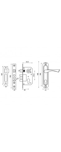 Замок Punto (Пунто) цилиндровый в комплекте с ручкой LOCKSET15.CRONA.4061-3 (KIT P15 4061/3 CRONA) AB бронза Замок Punto (Пунто) цилиндровый в комплекте с ручкой LOCKSET15.CRONA.4061-3 (KIT P15 4061/3 CRONA) AB бронза
