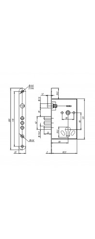 Корпус Ajax (Аякс) врезного замка с ручками на планке KIT А5-3155/3 W/B Корпус Ajax (Аякс) врезного замка с ручками на планке KIT А5-3155/3 W/B