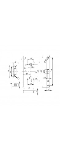 Корпус Fuaro (Фуаро) врезного замка MAGNM85C-50 (M85C-50) SSC сатинированный хром