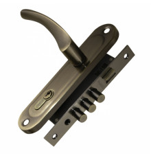 Замок Punto (Пунто) цилиндровый в комплекте с ручкой LOCKSET15.CRONA.4061-3 (KIT P15 4061/3 CRONA) AB бронза