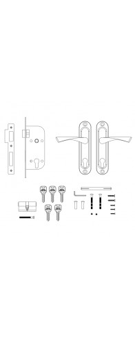 Замок Punto (Пунто) цилиндровый в комплекте с ручкой LOCKSET16.CRONA.4070-1 (KIT P16 4070 CRONA) AB бронза Замок Punto (Пунто) цилиндровый в комплекте с ручкой LOCKSET16.CRONA.4070-1 (KIT P16 4070 CRONA) AB бронза