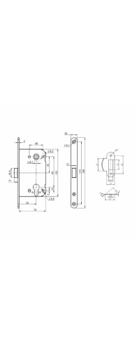 Корпус Punto (Пунто) замка PL85-50 SSC (сатин.хром) Корпус Punto (Пунто) замка PL85-50 SSC (сатин.хром)