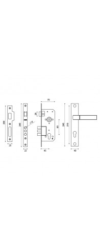 Замок цилиндровый Punto (Пунто) с ручкой LOCKSET90.ORION.4585-3 (KIT P90 4585/3 ORION) SN/CP мат.никель/хром Замок цилиндровый Punto (Пунто) с ручкой LOCKSET90.ORION.4585-3 (KIT P90 4585/3 ORION) SN/CP мат.никель/хром
