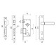 Замок цилиндровый Punto (Пунто) с ручкой LOCKSET90.ORION.4585-3 (KIT P90 4585/3 ORION) SN/CP мат.никель/хром