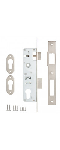 Корпус Kale kilit (Кале килит) узкопрофильного замка с защёлкой 153 (30 mm) w/b (никель)