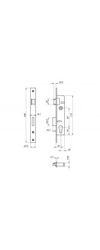 Корпус Fuaro (Фуаро) узкопрофильного замка с защелкой PROF153-20/85 (153-20/85) CP хром Корпус Fuaro (Фуаро) узкопрофильного замка с защелкой PROF153-20/85 (153-20/85) CP хром