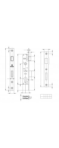 Корпус Fuaro (Фуаро) узкопрофильного замка с защелкой PROF153-25/85 (153-25/85) CP хром Корпус Fuaro (Фуаро) узкопрофильного замка с защелкой PROF153-25/85 (153-25/85) CP хром
