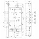 Замок Mottura (Моттура) врезной двухсистемный 54.797-D (правый) (без накладок), ключ 60 мм