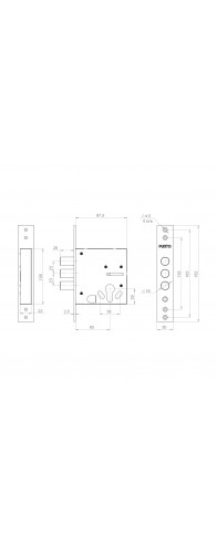 Корпус Punto (Пунто) врезного замка цилиндровый MDV30/C-65.00 CP хром тех.уп.