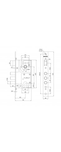 Корпус Fuaro (Фуаро) врезного замка c защёлкой MDV811/C-60.85.3R14 Корпус Fuaro (Фуаро) врезного замка c защёлкой MDV811/C-60.85.3R14