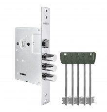 Замок Punto (Пунто) врезной сувальдный MDV30/S-65.77 CP хром (длинный ключ) тех.уп.