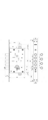 Корпус Mottura (Моттура) врезного замка 82.525W800B Корпус Mottura (Моттура) врезного замка 82.525W800B