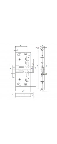 Корпус Fuaro (Фуаро) врезного замка c защёлкой FP.C-65.72-0432 (FL-0432) Корпус Fuaro (Фуаро) врезного замка c защёлкой FP.C-65.72-0432 (FL-0432)