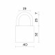 Замок Fuaro (Фуаро) навесной PL-WEATHER-1540 Black 4 fin key ( PL-15-40) диск. /блистер