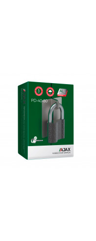 Замок Ajax (Аякс) навесной PD-4080 (PD-40-80) 3 fin key /коробка Замок Ajax (Аякс) навесной PD-4080 (PD-40-80) 3 fin key /коробка