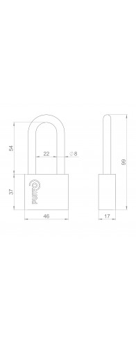 Замок Punto (Пунто) навесной PK-1550L 3 key диск.ключ длиная дужка Замок Punto (Пунто) навесной PK-1550L 3 key диск.ключ длиная дужка
