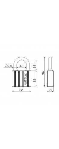 Замок Fuaro (Фуаро) навесной PL-UNI-0463 3key