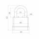 Замок Punto (Пунто) навесной PK-6540 3 key англ.
