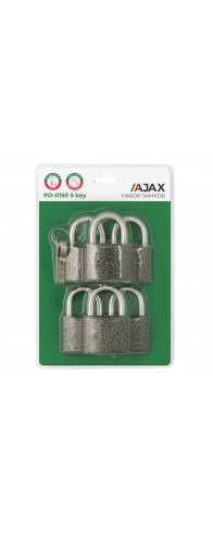 Набор Ajax (Аякс) замков навесных PD-0150 (6 locks+5 keys) blister Набор Ajax (Аякс) замков навесных PD-0150 (6 locks+5 keys) blister