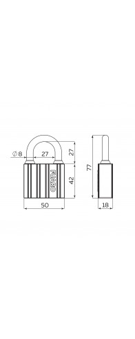 Замок Fuaro (Фуаро) навесной PL-UNI-0450 3key