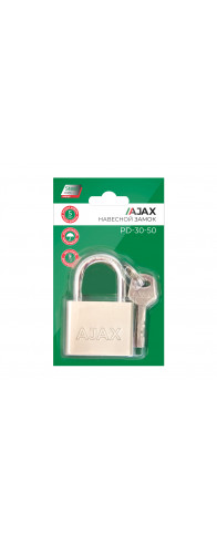 Замок Ajax (Аякс) навесной PD-3050 (PD-30-50) 3 fin key /блистер Замок Ajax (Аякс) навесной PD-3050 (PD-30-50) 3 fin key /блистер