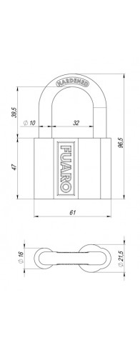 Замок Fuaro (Фуаро) навесной PL-PROTEC-4061 3key (PL-4061) , англ. /блистер Замок Fuaro (Фуаро) навесной PL-PROTEC-4061 3key (PL-4061) , англ. /блистер