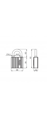 Замок Fuaro (Фуаро) навесной PL-UNI-0438 3key