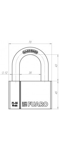 Замок Fuaro (Фуаро) навесной PL-PROTEC-2570 4 fin key (PL-2570) фин. /блистер Замок Fuaro (Фуаро) навесной PL-PROTEC-2570 4 fin key (PL-2570) фин. /блистер