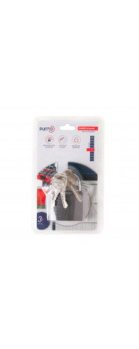 Замок Punto (Пунто) навесной PK-0138 3 key англ.ключ. Замок Punto (Пунто) навесной PK-0138 3 key англ.ключ.