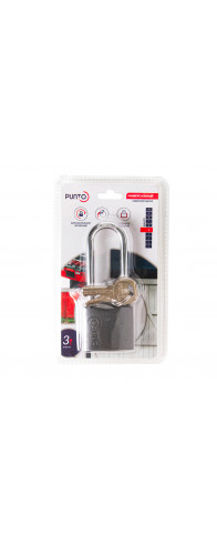 Замок Punto (Пунто) навесной PK-0138 L 3 key англ.ключ. Замок Punto (Пунто) навесной PK-0138 L 3 key англ.ключ.