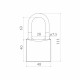 Замок Punto (Пунто) навесной PK-0150 L 3 key англ.ключ.