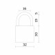 Замок Fuaro (Фуаро) навесной PL-PROTEC-0232 3key (PL-02-32) англ. /блистер