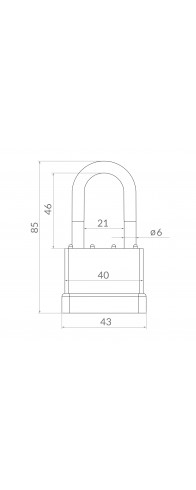 Замок Punto (Пунто) навесной PK-6540L 3 key англ. длинная дужка Замок Punto (Пунто) навесной PK-6540L 3 key англ. длинная дужка
