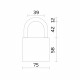 Замок Fuaro (Фуаро) навесной PL-PROTEC-0275 3key (PL-02-75) англ. /блистер