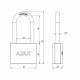 Замок Ajax (Аякс) навесной PD-0163-L (PD-01-63-L) 3 key англ.