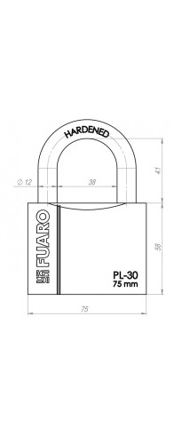 Замок Fuaro (Фуаро) навесной PL-PROTEC-3075 3key (PL-3075) англ. /блистер Замок Fuaro (Фуаро) навесной PL-PROTEC-3075 3key (PL-3075) англ. /блистер
