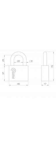 Замок Punto (Пунто) навесной PK-1550 3 key диск.ключ Замок Punto (Пунто) навесной PK-1550 3 key диск.ключ