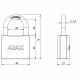 Замок Ajax (Аякс) навесной PD-0150 (PD-01-50) 3 key англ.